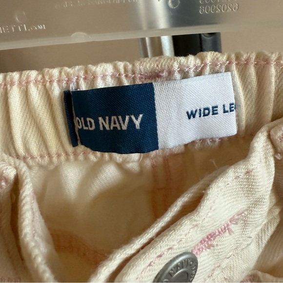 Old Navy Kids Girls Cream Wide Leg Crop Jeans Size 2T Adjustable Waist - Picture 3 of 6